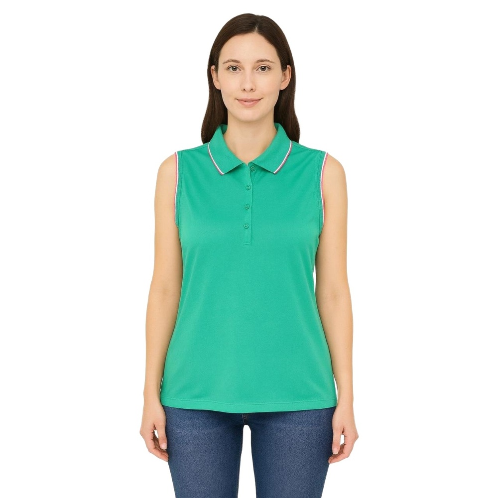 LADY HAGEN Women’s Green Sleeveless Polo Golf Top Size M